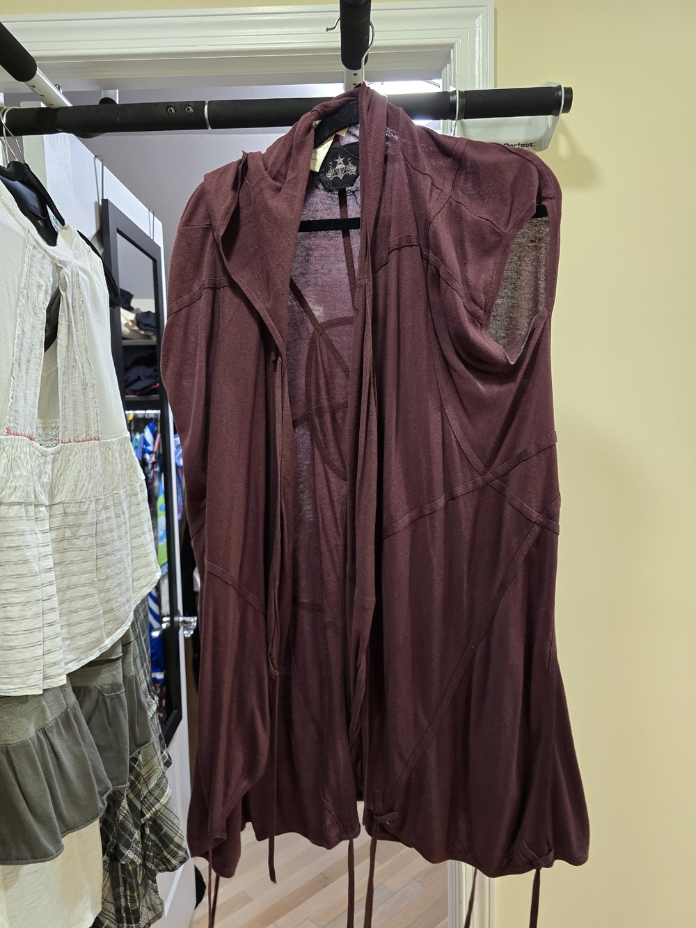 Diesel Sleeveless Open Cardigan in Plum